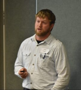 Mark Yoder presents research at pfi cooperators' meeting annual grazing