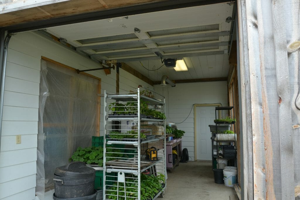 The roller cart in the germination room
