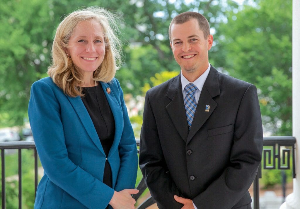 Nathan Anderson with U.S. Representative Abigail Spanberger, chair of House ag subcommittee