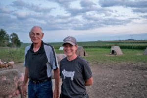 Dan and April Wilson on their farm in August 2020