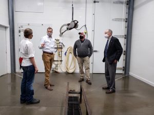 Secretary Mike Naig and Senator Chuck Grassley visited Story City Locker on July 16 to learn how the CIS program can help this small business grow. Photo courtesy of IDALS