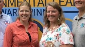 Alisha Bower and Sarah Carlson at EPA grant ceremony in August 2019 photo by PFI e1608309936646