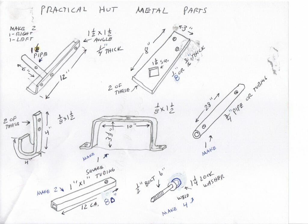 Hut metal parts