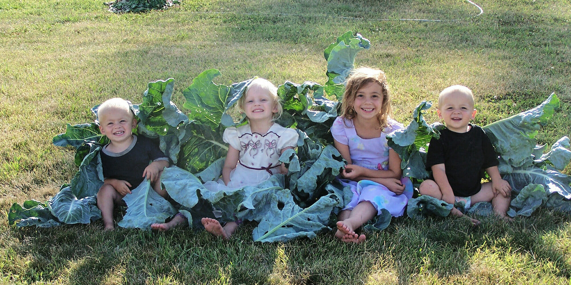 The Meyers kids on their farm in 2012.