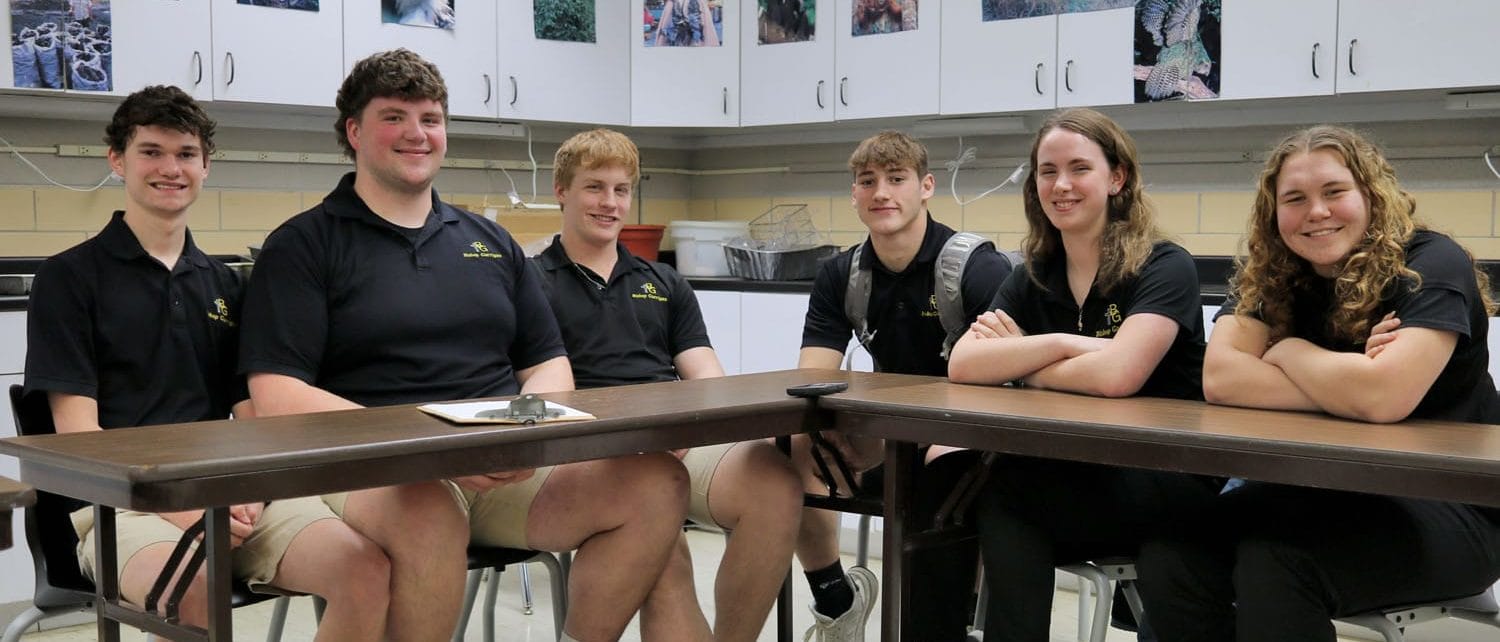 Bishop Garrigan students in science class