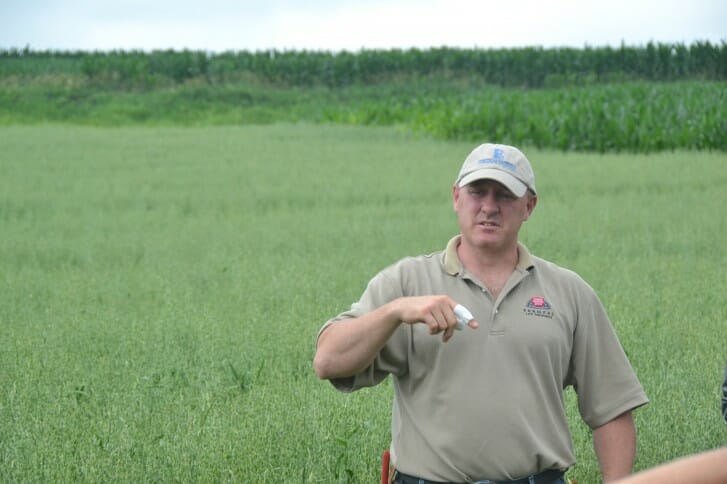 David Carbaugh speaks at his recent field day.