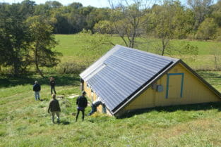Solar panel system at the farm of Tom and Maren Beard.